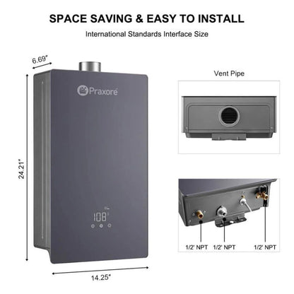 Praxore 4.22 GPM Indoor Tankless Hot Water Heater