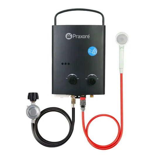 Praxore 5L 1.32 GPM Outdoor Portable Propane Tankless Water Heater - Black